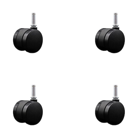 Service Caster 2'' Office Chair Casters Nylon Twin Wheel 7/16'' Grip Ring Stem , 4PK SCC-UHGR02S50-NYS-716176-4